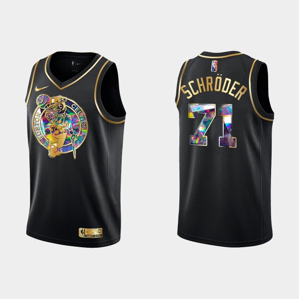 NBA Boston Celtics Trikot Dennis Schroder 71 Nike 2021-22 Schwarz Golden Edition 75th Anniversary Diamond Swingman - Herren NBA Boston Celtics Trikot Dennis Schroder 71 Nike 2021-22 Schwarz Golden Edition 75th Anniversary Diamond Swingman - Herren